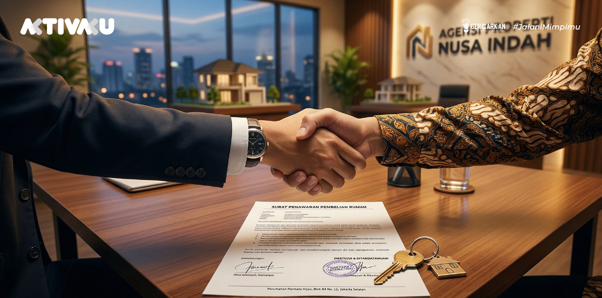 Kesepakatan jual beli properti yang sukses dan serah terima kunci