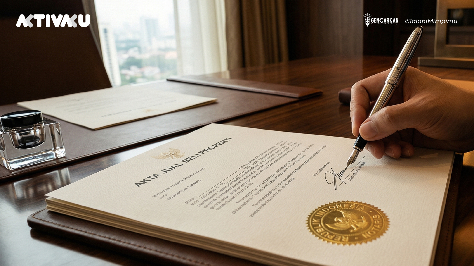 : penandatanganan dokumen akad kredit perumahan.