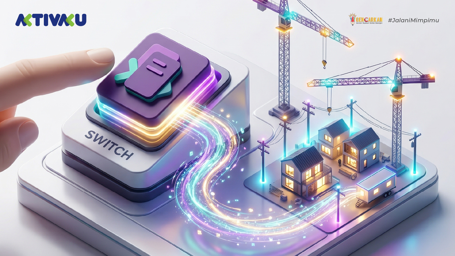 Seseorang mengakses website AktivaSwitch untuk memproses pemindahan KPR secara digital dan aman.